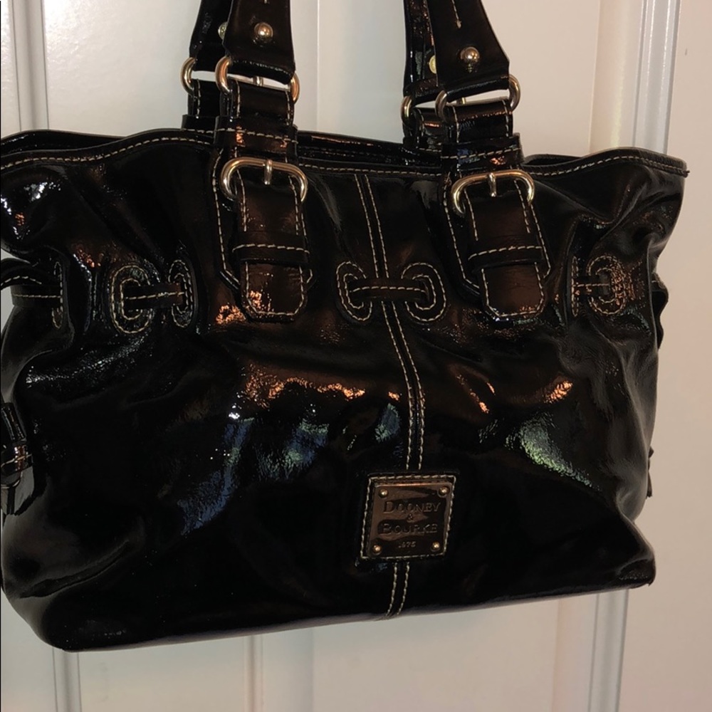 Black patent leather purse